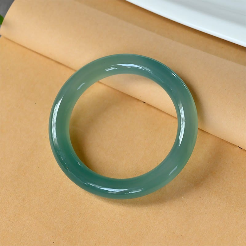 Buddha Stones Natural Green Chalcedony Strength Bangle Bracelet - image 1
