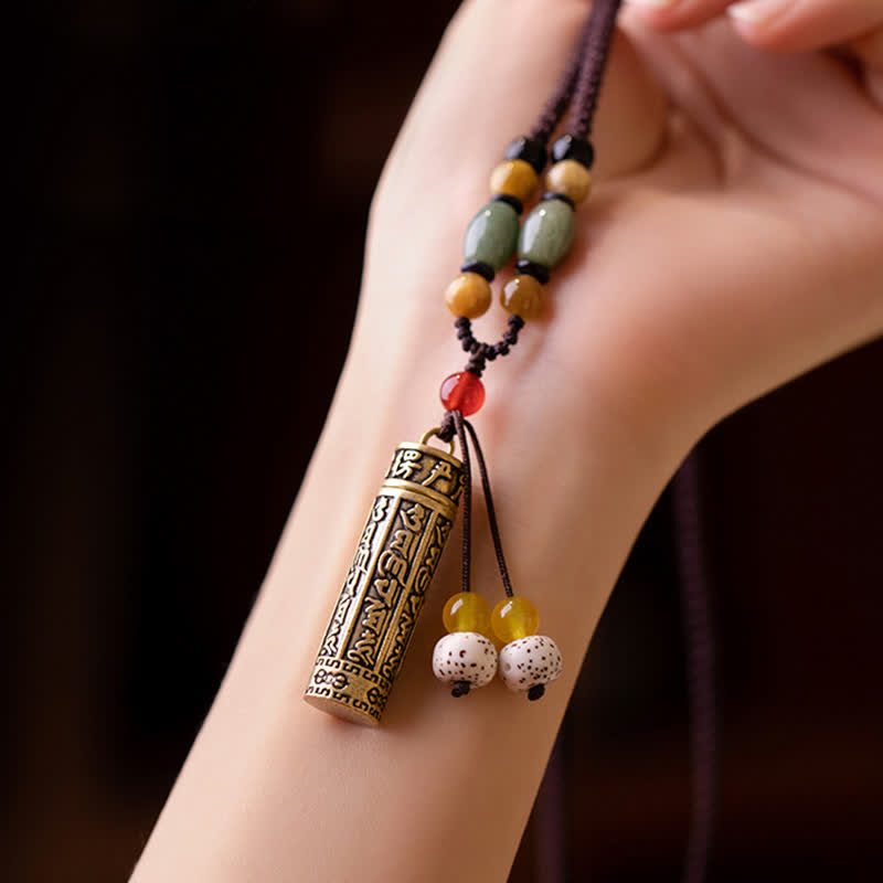 Buddhastoneshop Tibet Om Mani Padme Hum Agate Shurangama Sutra Protection Necklace Pendant - image 11