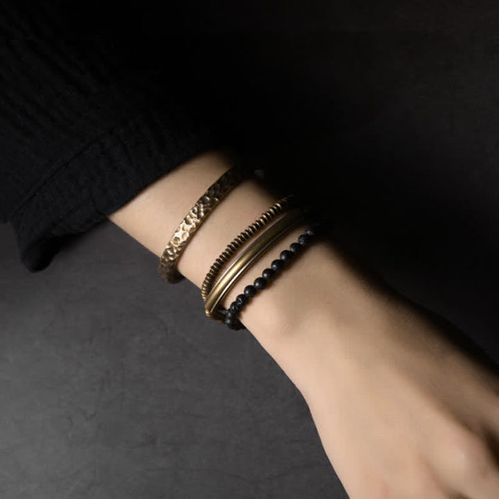 Buddha Stones Vintage Lava Rock Copper Support Bracelet - image 2
