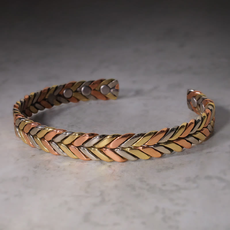 Buddha Stones Vintage Magnetic Copper Adjustable Cuff Bracelet Bangle - image 0