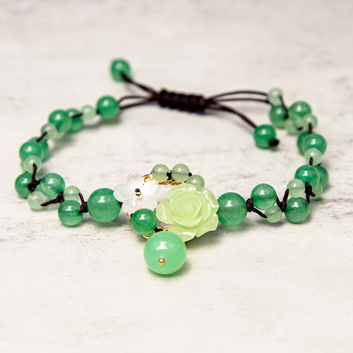 Buddha Stones Financial Success Jade Braided Weave Prosperity Abundance Anklet - image 4