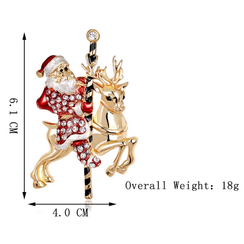 Christmas Multi-Colored Rhinestone Crystal Brooch Pin - image 2