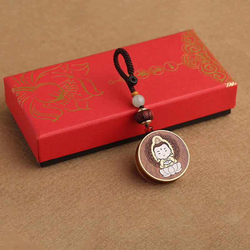 Buddha Stones Ebony Wood Rosewood Buddha Avalokitesvara Om Mani Padme Hum Balance Car Key Chain Decoration - image 22