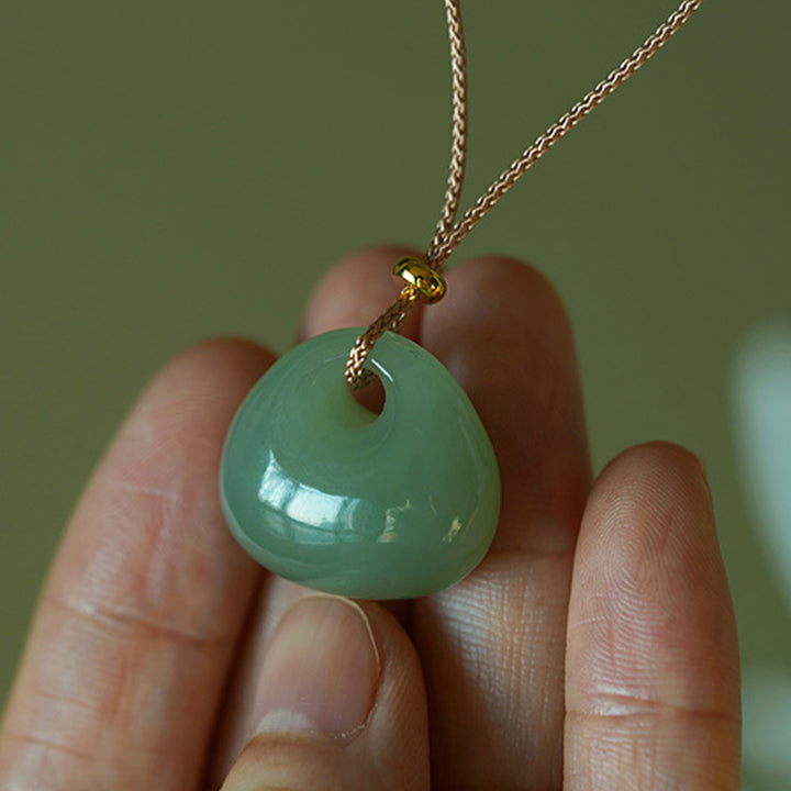 Buddha Stones Natural Jade Luck Prosperity Necklace Pendant (Random Color) - image 3