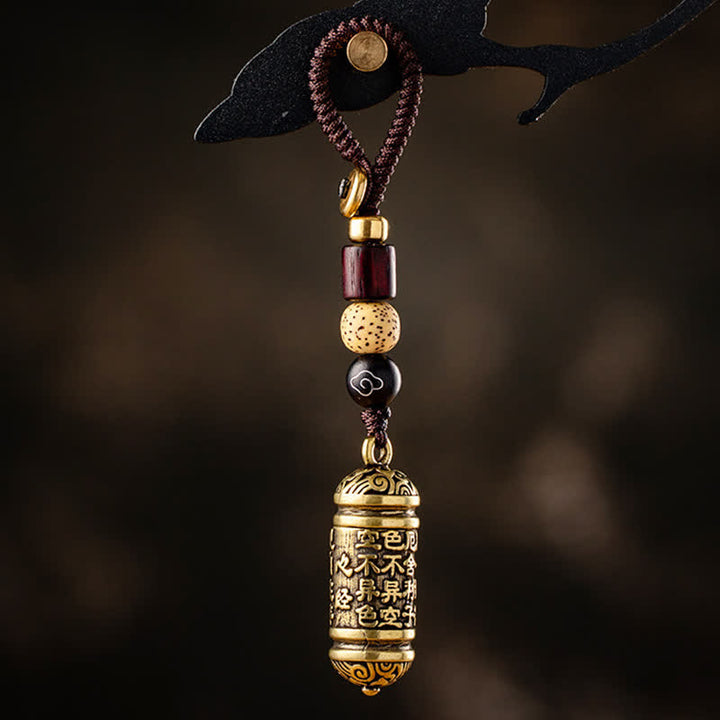 Heart Sutra Copper Key Chain - Copper - image 0