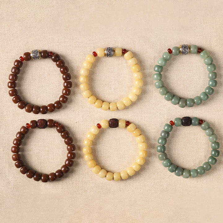 Buddha Stones Bodhi Seed Auspicious Cloud Fu Character Bead Peace Bracelet - image 16