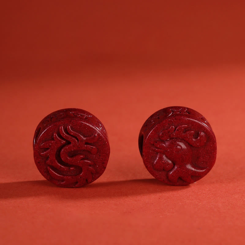 Buddha Stones Year of the Dragon 925 Sterling Silver Chinese Zodiac Cinnabar Auspicious Matches Blessing Bracelet - image 9