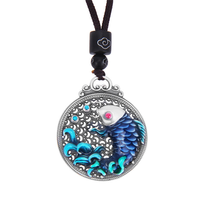 Buddha Stones 999 Sterling Silver Luck Koi Fish Success Prosperity Necklace Pendant - image 5