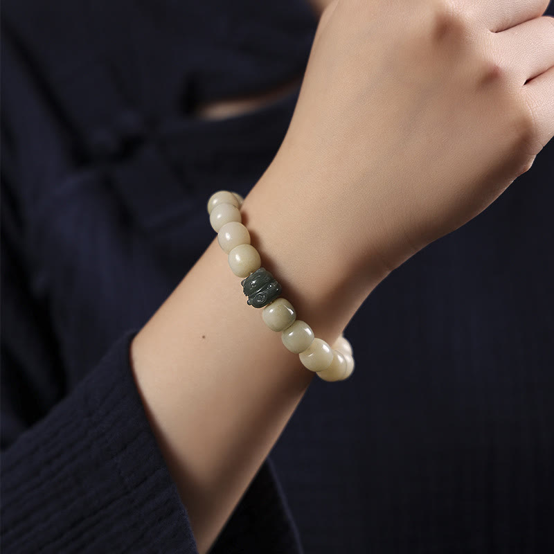 Buddha Stones Lucky Cat Bodhi Seed Cat Paw Peace Bracelet - image 4