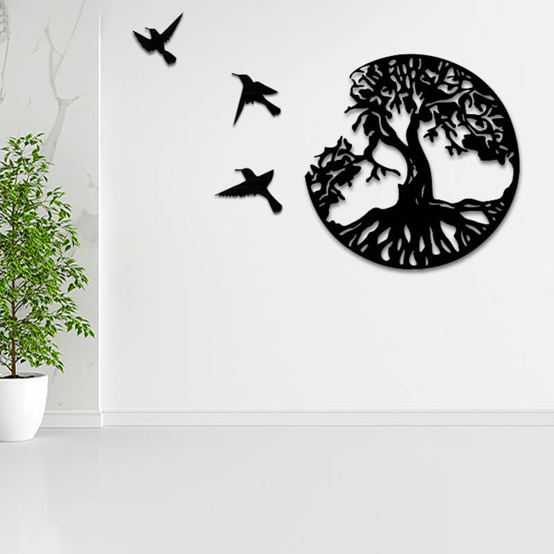 Buddha Stones Tree of Life Birds Creation Wall Art - image 2