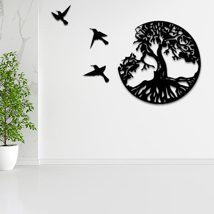Buddha Stones Tree of Life Birds Creation Wall Art - image 2