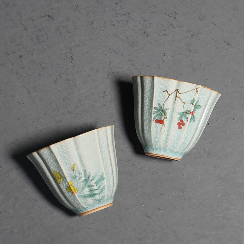 Buddha Stones Loquat Dogwood Hawthorn Morning Glory Ceramic Teacup Kung Fu Tea Cup - image 12