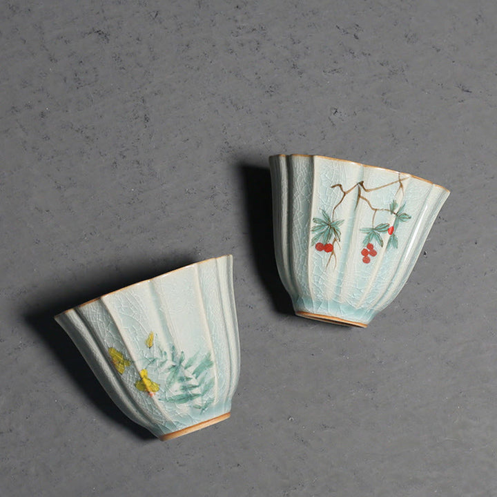 Buddha Stones Loquat Dogwood Hawthorn Morning Glory Ceramic Teacup Kung Fu Tea Cup - image 12