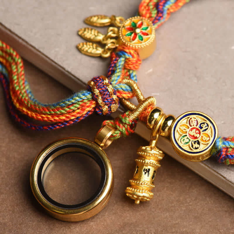 Buddha Stones Tibetan Om Mani Padme Hum Dreamcatcher Luck Colorful Reincarnation Knot String Bracelet - image 8