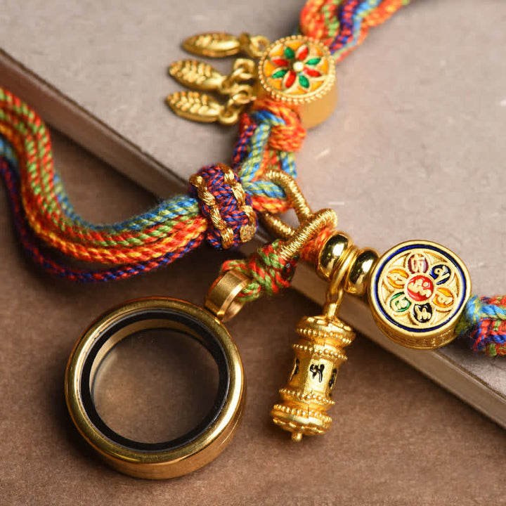 Buddha Stones Tibetan Om Mani Padme Hum Dreamcatcher Luck Colorful Reincarnation Knot String Bracelet - image 8