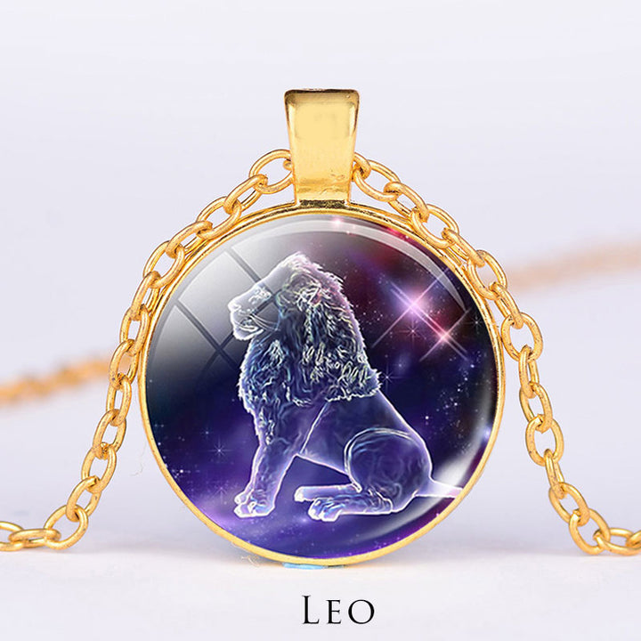 12 Constellations of the Zodiac Moon Starry Sky Protection Blessing Necklace Pendant - image 5