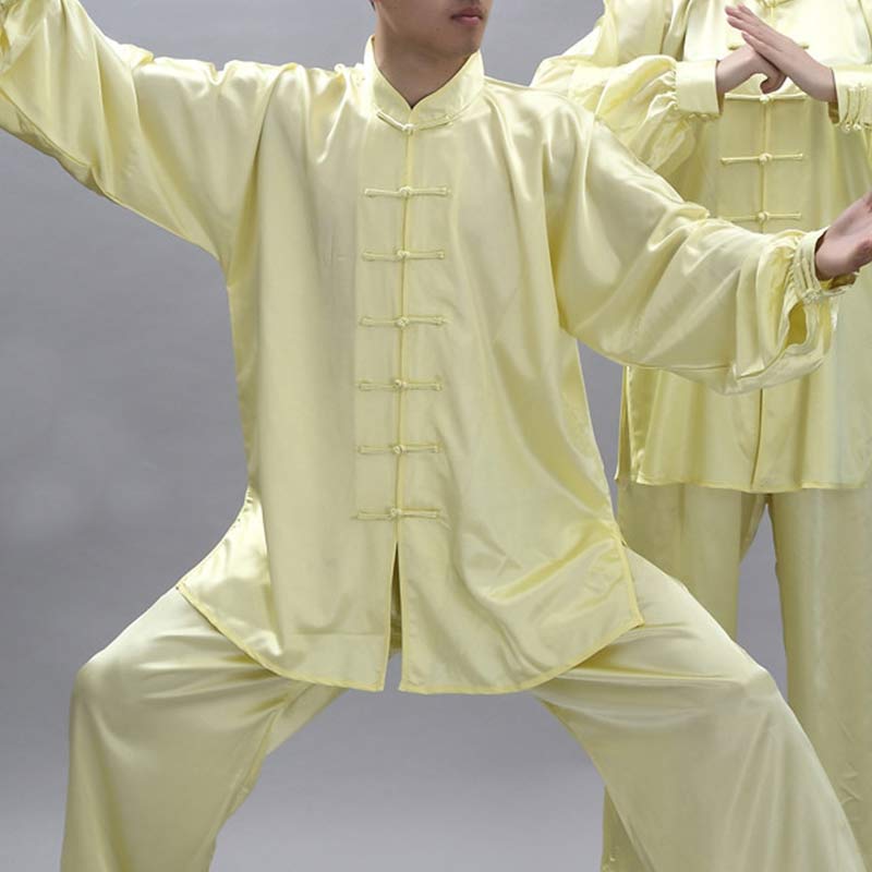 Buddha Stones Simple Pattern Meditation Prayer Spiritual Zen Tai Chi Qigong Practice Unisex Clothing Set - Light Yellow - 3XL-FIT FOR US/UK/AU/EU-2XL - image 17