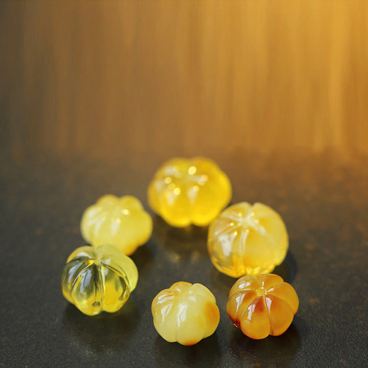 Natural Hetian Jade Pumpkin Amber Red Agate Crystal Prosperity Bracelet - image 8
