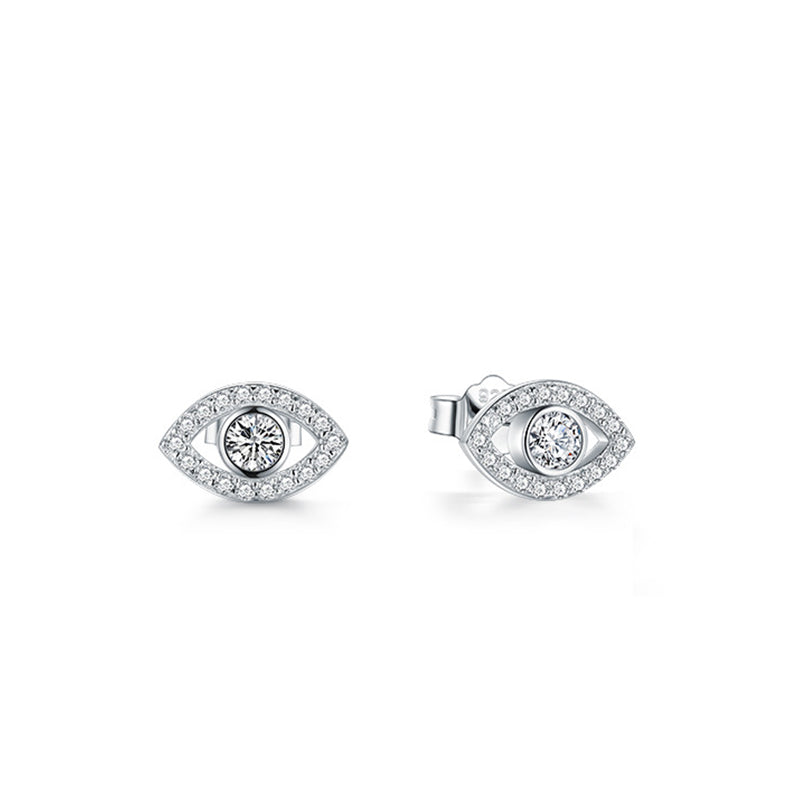 Buddha Stones 925 Sterling Silver Evil Eye Symbol Protection Stud Earrings - image 5