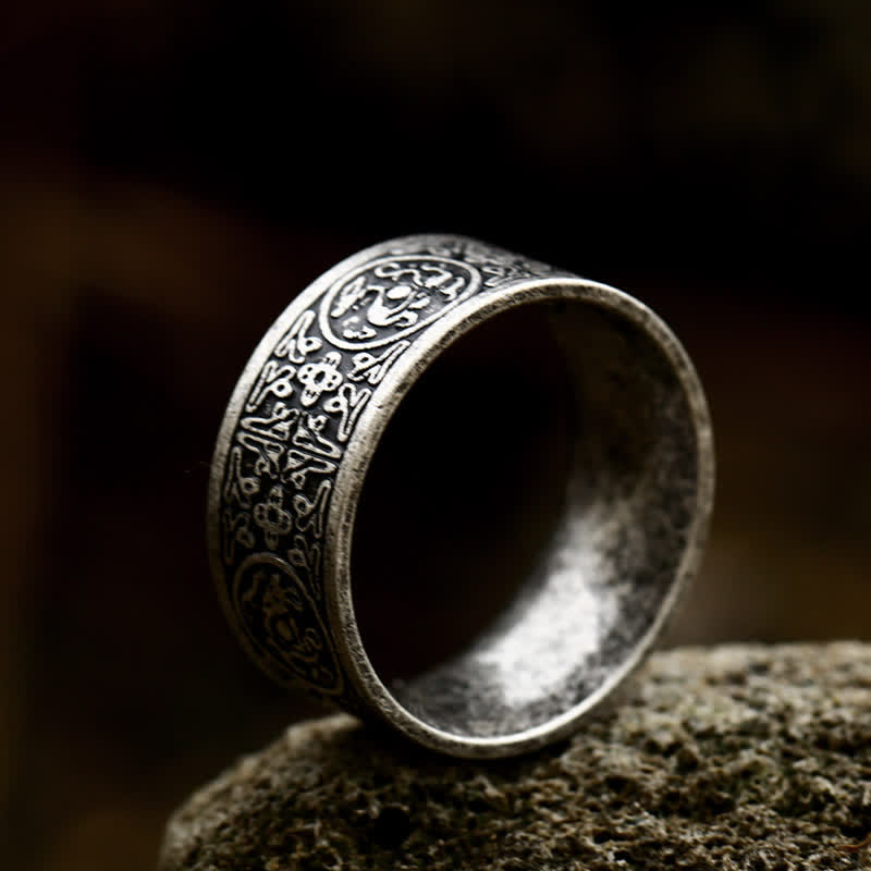 Buddha Stones Four Guardian Beast Dragon White Tiger Suzaku Basalt Carved Success Luck Ring - image 16