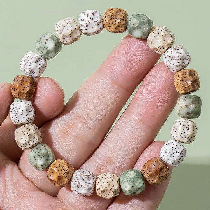 Buddha Stones Natural Colorful Bodhi Seed Auspiciousness Wealth Bracelet - image 6