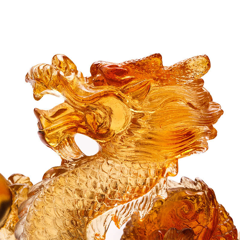 Buddha Stones Handmade Multicolored Dragon Liuli Crystal Art Piece Protection Home Office Decoration - image 9
