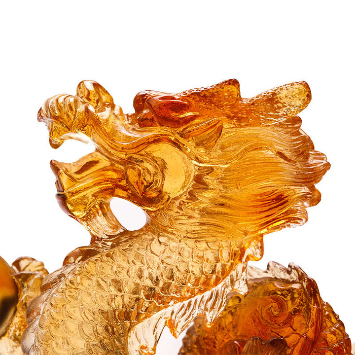 Buddha Stones Handmade Multicolored Dragon Liuli Crystal Art Piece Protection Home Office Decoration - image 9