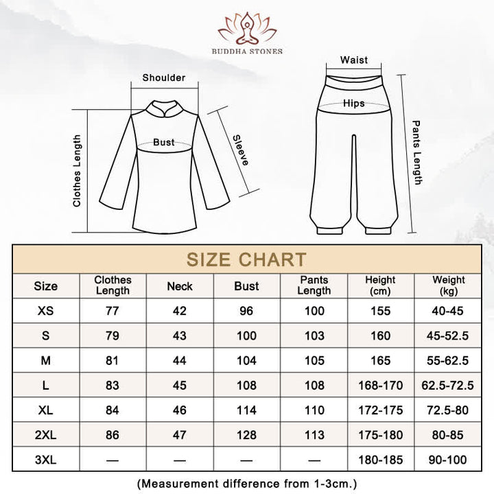 Buddha Stones Lotus Flower Leaf Pattern Tai Chi Meditation Prayer Spiritual Zen Practice Clothing Women's Set - image 5