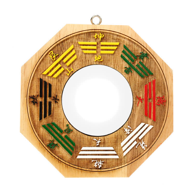 Feng Shui Bagua Map Peach Wood Balance Energy Map Mirror - Bagua Map Concave Mirror-10cm - image 3