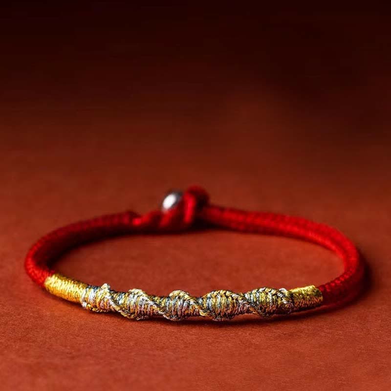 Buddha Stones 925 Sterling Silver Luck Strength Red String Protection Braid Bracelet - image 5