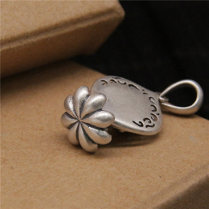 Buddha Stones 999 Sterling Silver Meditation Buddha Lotus Serenity Necklace Pendant - image 4