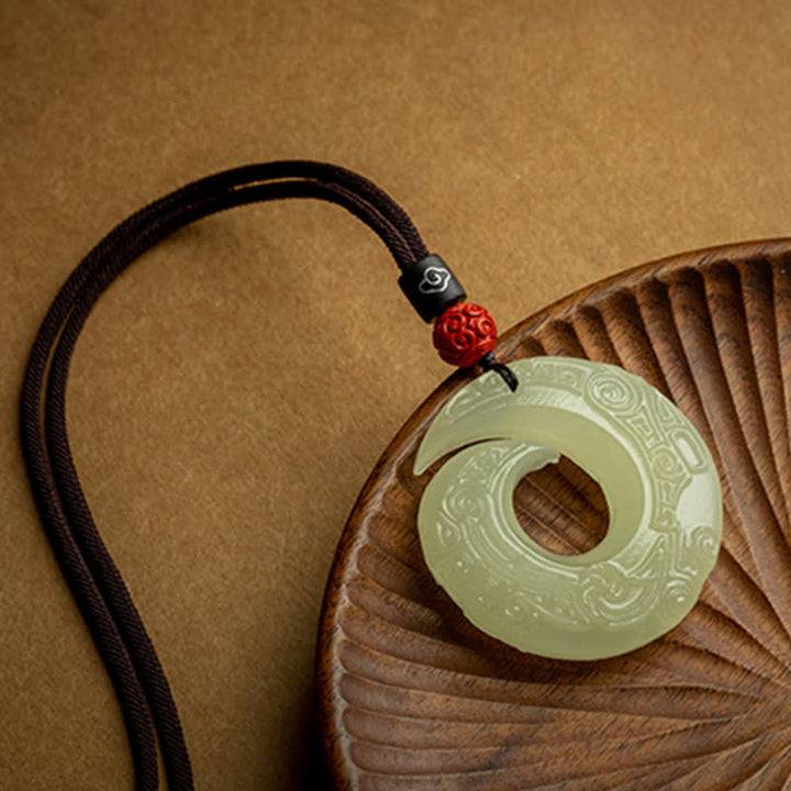 Buddha Stones Peace Buckle Jade Small Leaf Red Sandalwood Cinnabar Agate Luck Necklace Pendant - image 8