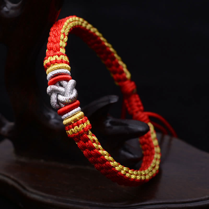 Buddha Stones Colorful Rope True Love Knot Luck Handmade Bracelet - image 8
