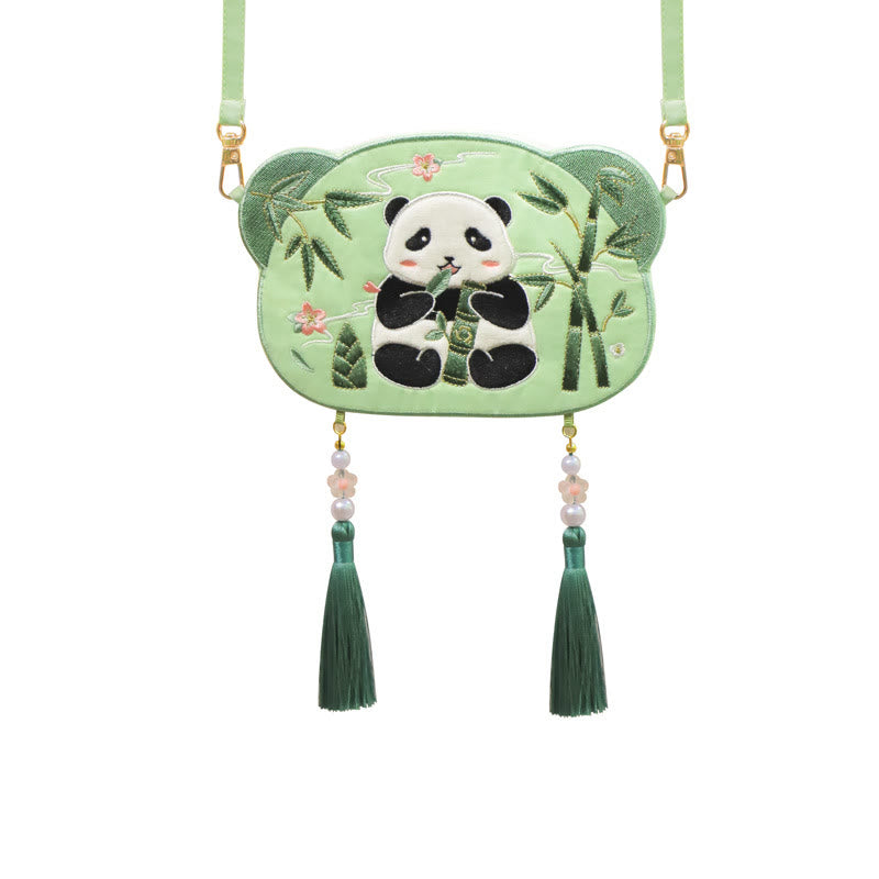 Buddha Stones Embroidery Lucky Panda Cat Shiba Inu Deer Rabbit Fox Flower Cute Animal Hanfu Bag Crossbody Bag Shoulder Bag - image 11