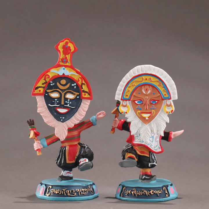 Buddha Stones Tibetan Opera Face Mask Puppet Home Office Car Decoration Ornament - image 3