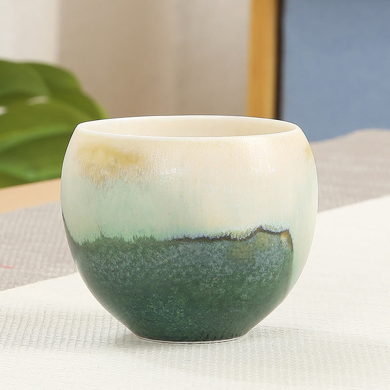 Buddha Stones Creative Green Ceramic Teacup Kung Fu Tea Cups - 7.2*6cm*140ml - image 0