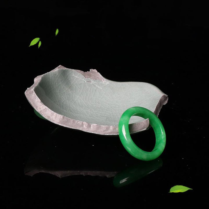 Buddha Stones  Jade Abundance Luck Ring - image 4