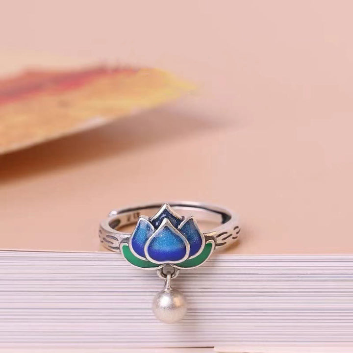 Buddha Stones Lotus Flower Pattern Enlightenment Ring - image 8