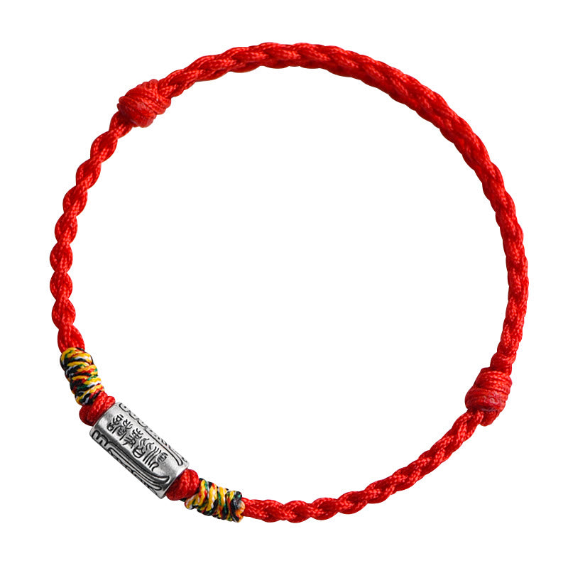 Buddha Stones Handcrafted 925 Sterling Silver Everything Goes Well Design Protection Strength Bracelet Anklet - image 10