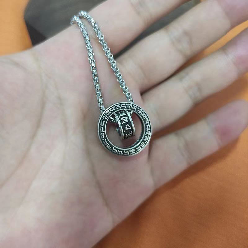 Buddha Stones Tibetan Om Mani Padme Hum Carved Peace Purity Chain Necklace Pendant - image 14