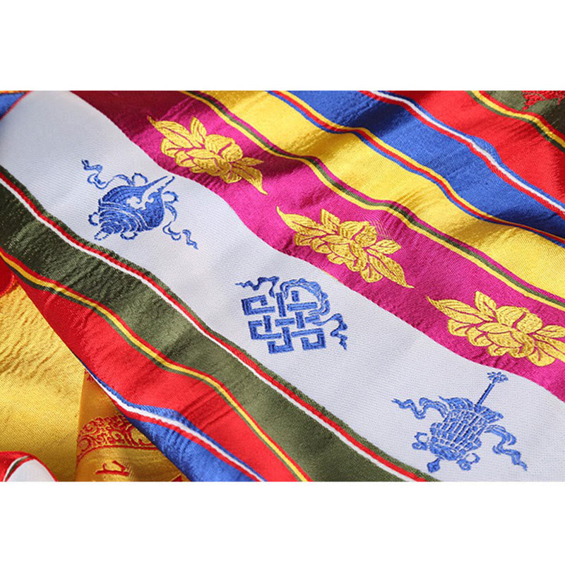 Tibetan Lucky Blessing Multicolored Lotus Mantra Jacquard Khata Decoration - image 11