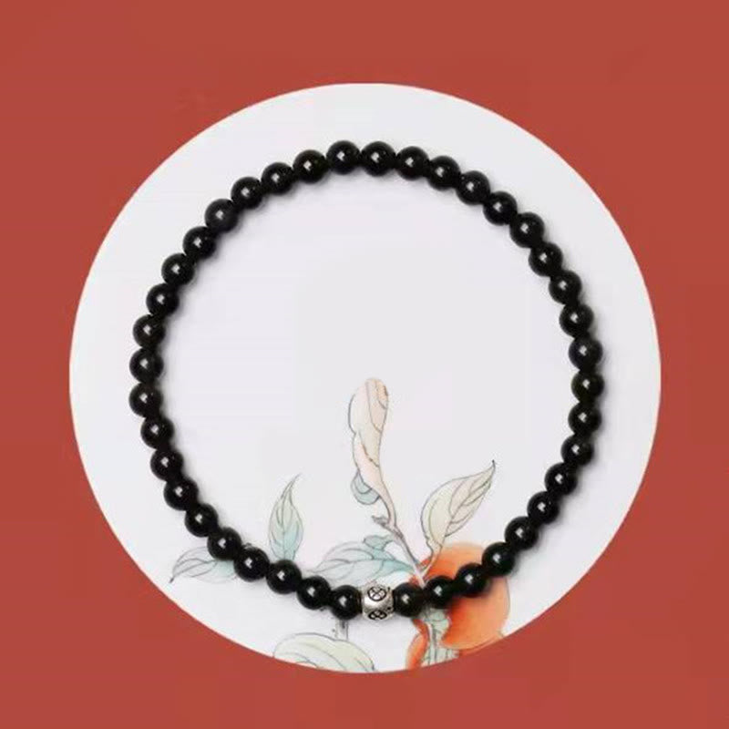 Buddha Stones Natural Black Obsidian Smoky Quartz Purification Strength Bracelet - image 10