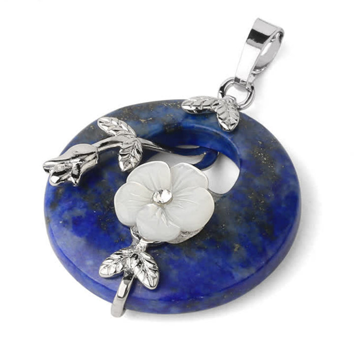 Buddha Stones Various Crystal Amethyst Green Aventurine Flower Healing Necklace Pendant - Lazurite - image 32