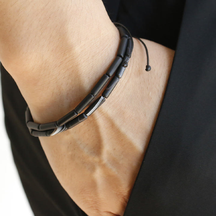 Buddha Stones Black Onyx Bead Support Protection Bracelet - image 0