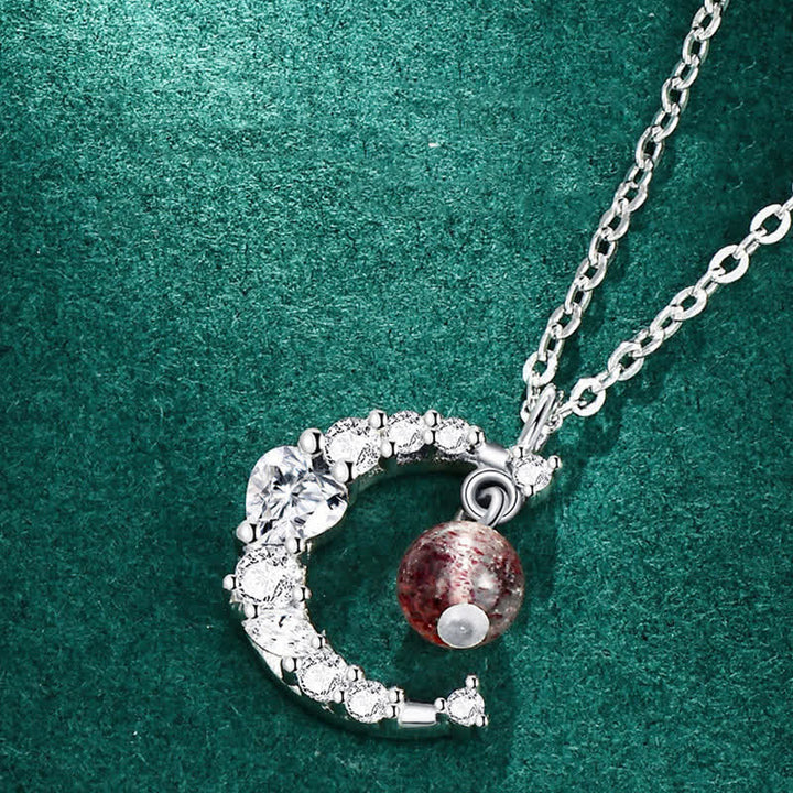 Buddha Stones Strawberry Quartz Blue Crystal Love Healing Necklace - image 3