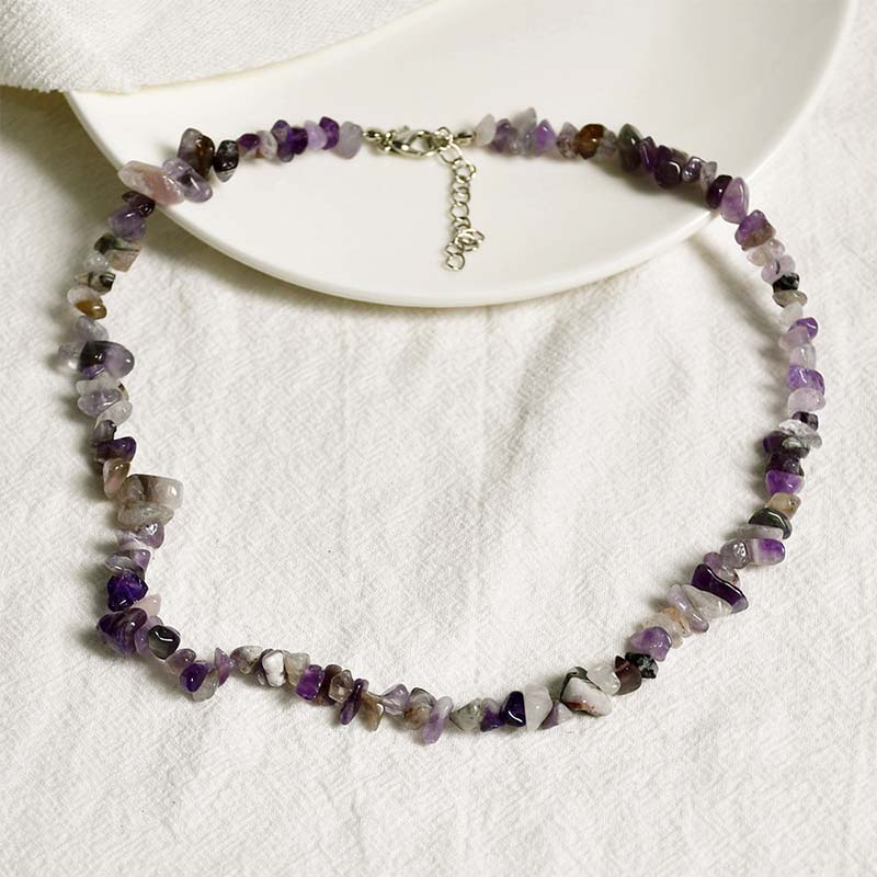 Buddha Stones Natural Crystal Stone Luck Necklace - Amethyst - image 13