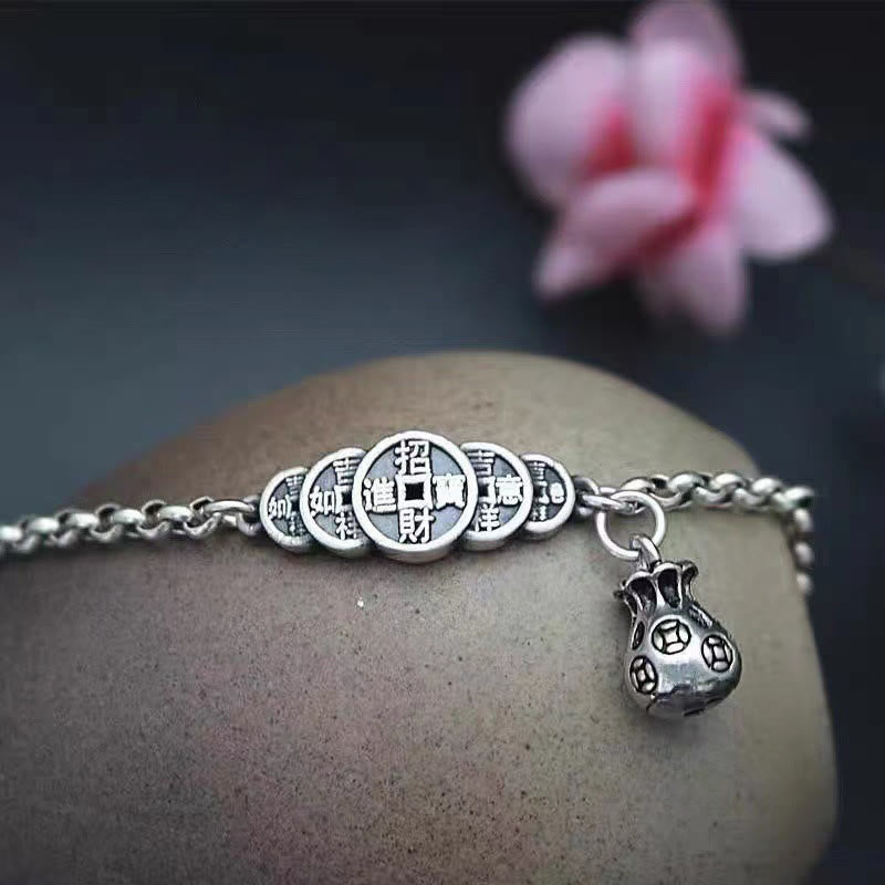 Buddha Stones Copper Coin Money Bag Wealth Bracelet - image 2