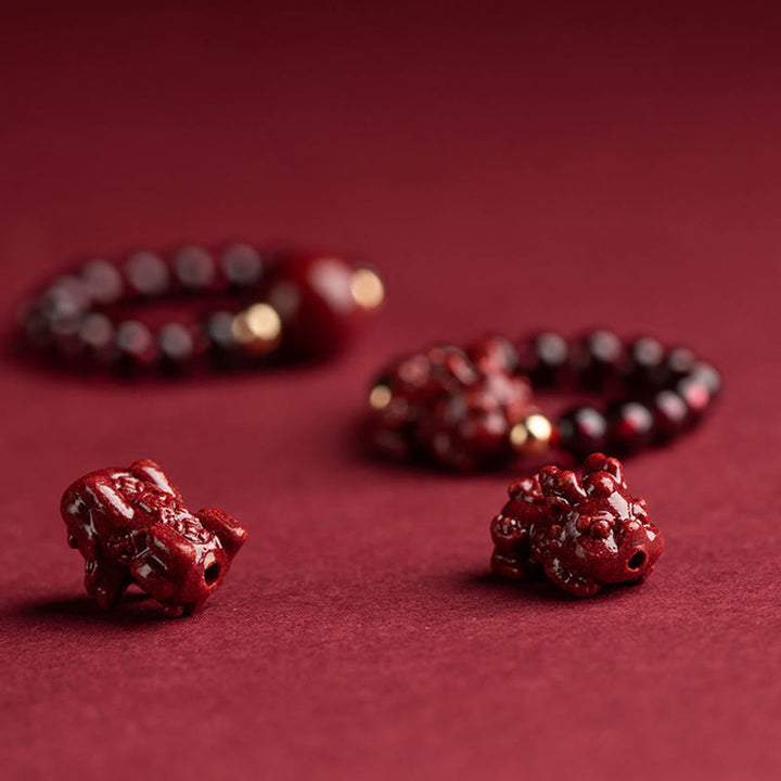 Buddha Stones Garnet Cinnabar Lucky Bead PiXiu Om Mani Padme Hum Rose Protection Ring - image 10