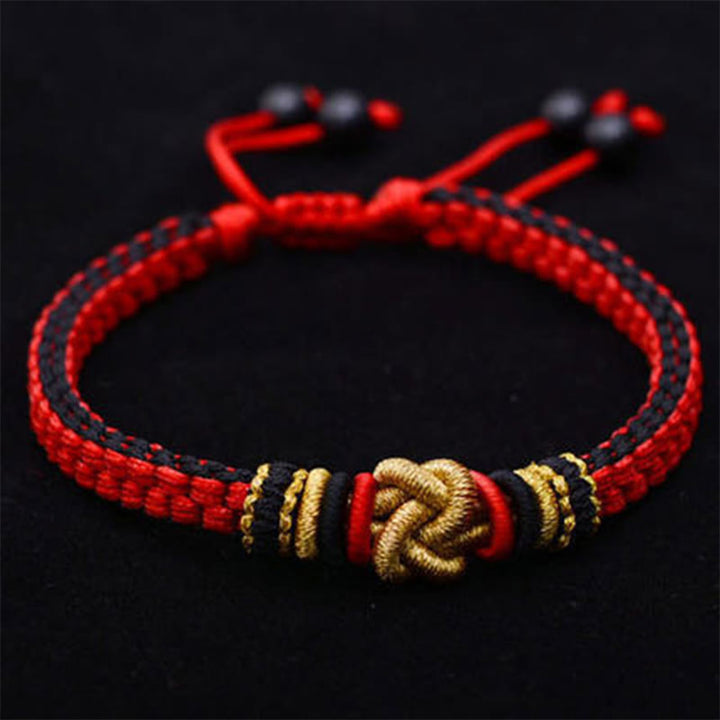 Buddha Stones Colorful Rope True Love Knot Luck Handmade Bracelet - image 6