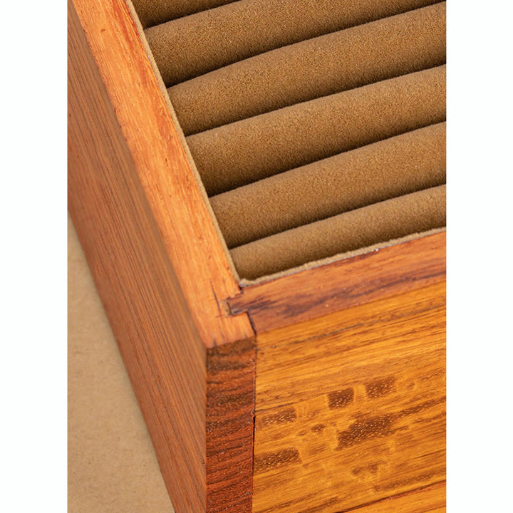 Antique Handmade Rosewood Jewelry Storage Box Lockable Large Double Layer Flower Wooden Gift Organizer Box - image 6